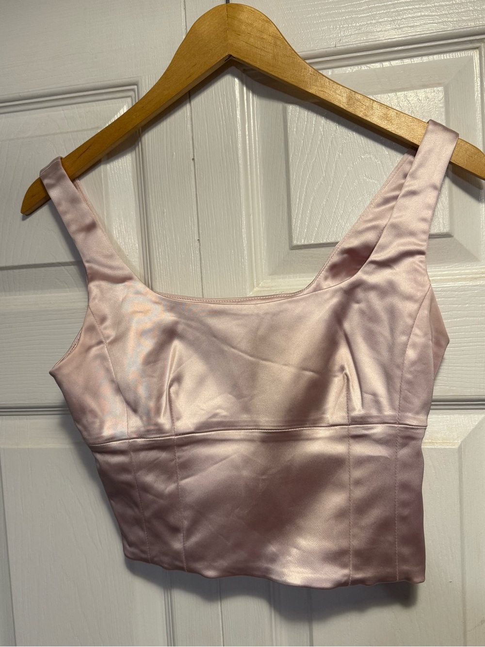 Wilfred shine satin bustier crop top